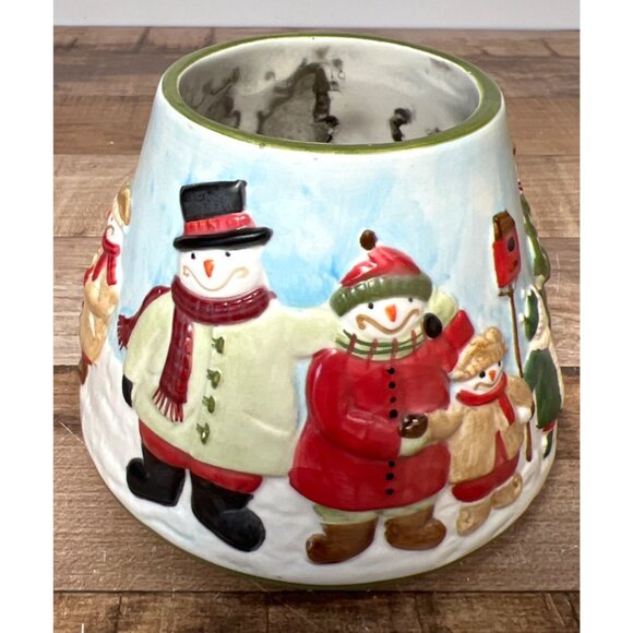 Yankee Candle Teresa Kogut Ceramic Snowman Small Candle Shade - Picture 2 of 5